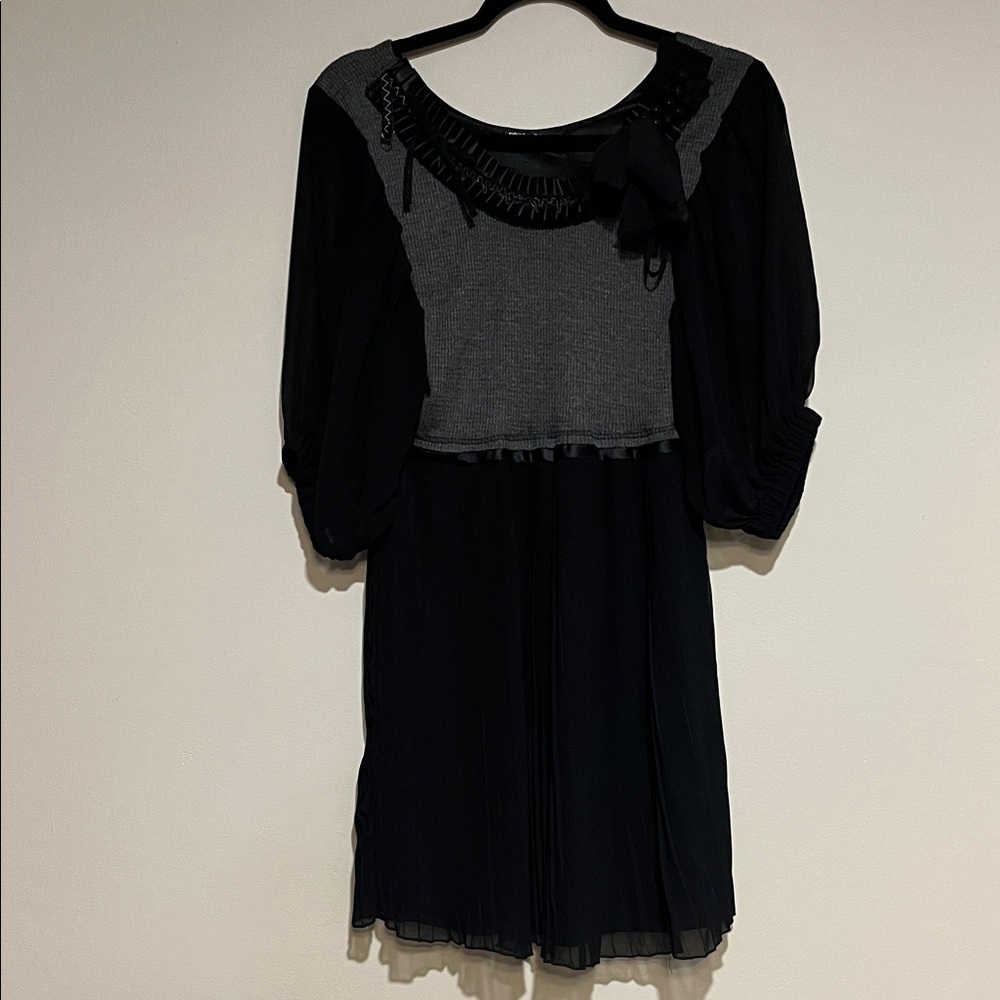 Forla Paris | Pleated mini dress thermal top Women’s size M punk artsy metal